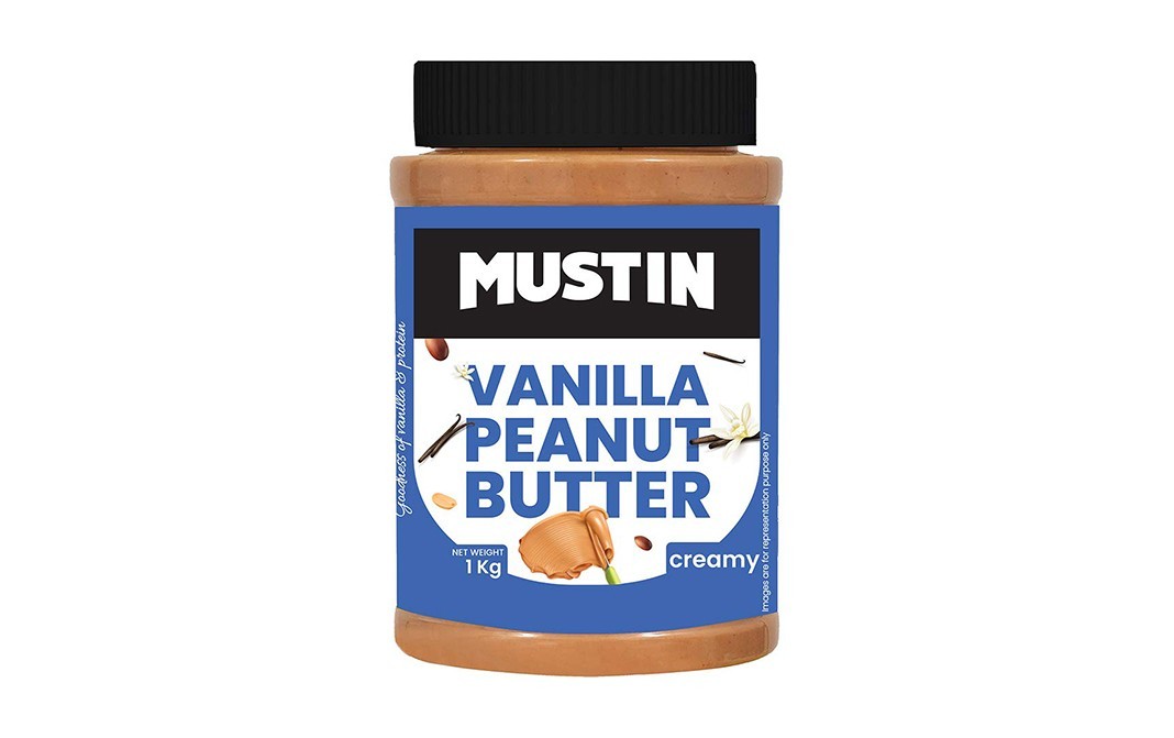 Mustin Vanilla Peanut Butter Creamy   Plastic Jar  1 kilogram